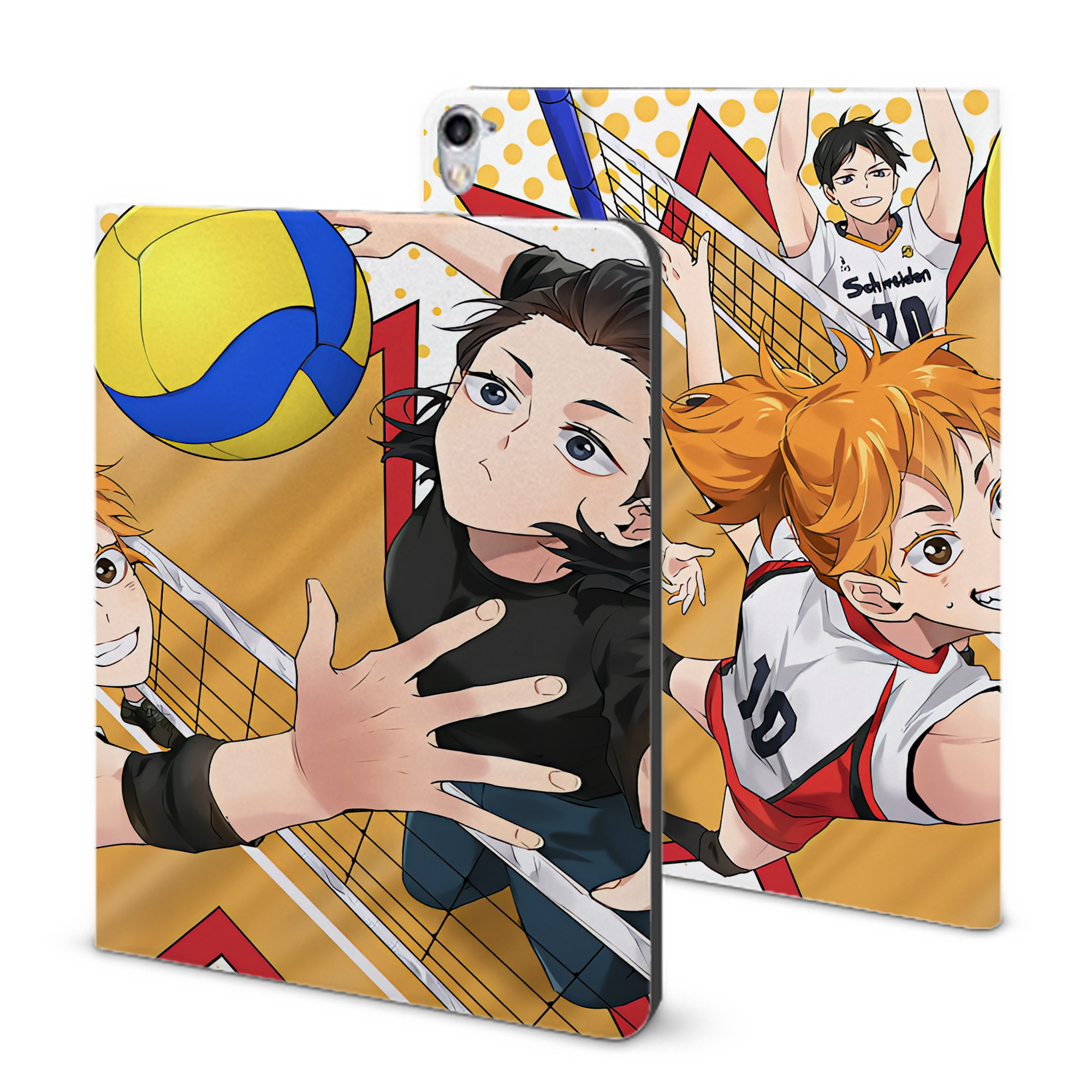 （画像用） ハイキュー!! Haikyu!! IPad ケース ブック型 PUレザー TPU 耐衝撃 軽量 薄型 ペン収納なし 全面保護 IPad 各モデル対応